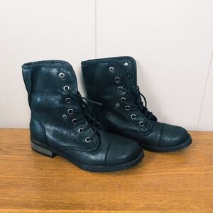 NWOT Self Esteem Black Lace-Up Combat Boots